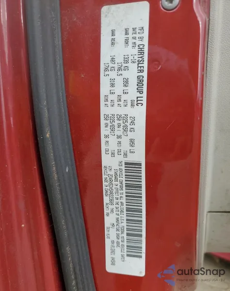 2010 Dodge Grand Caravan Sxt from USA, damaged, VIN 2D4RN5DX5AR223609